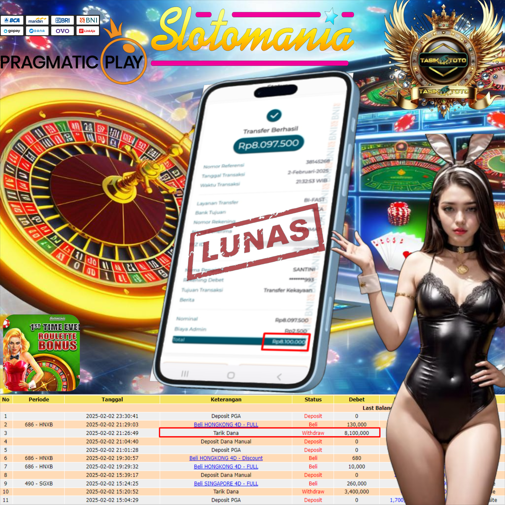 BUKTI JP TASIKTOTO – 3 FEBRUARI 2025