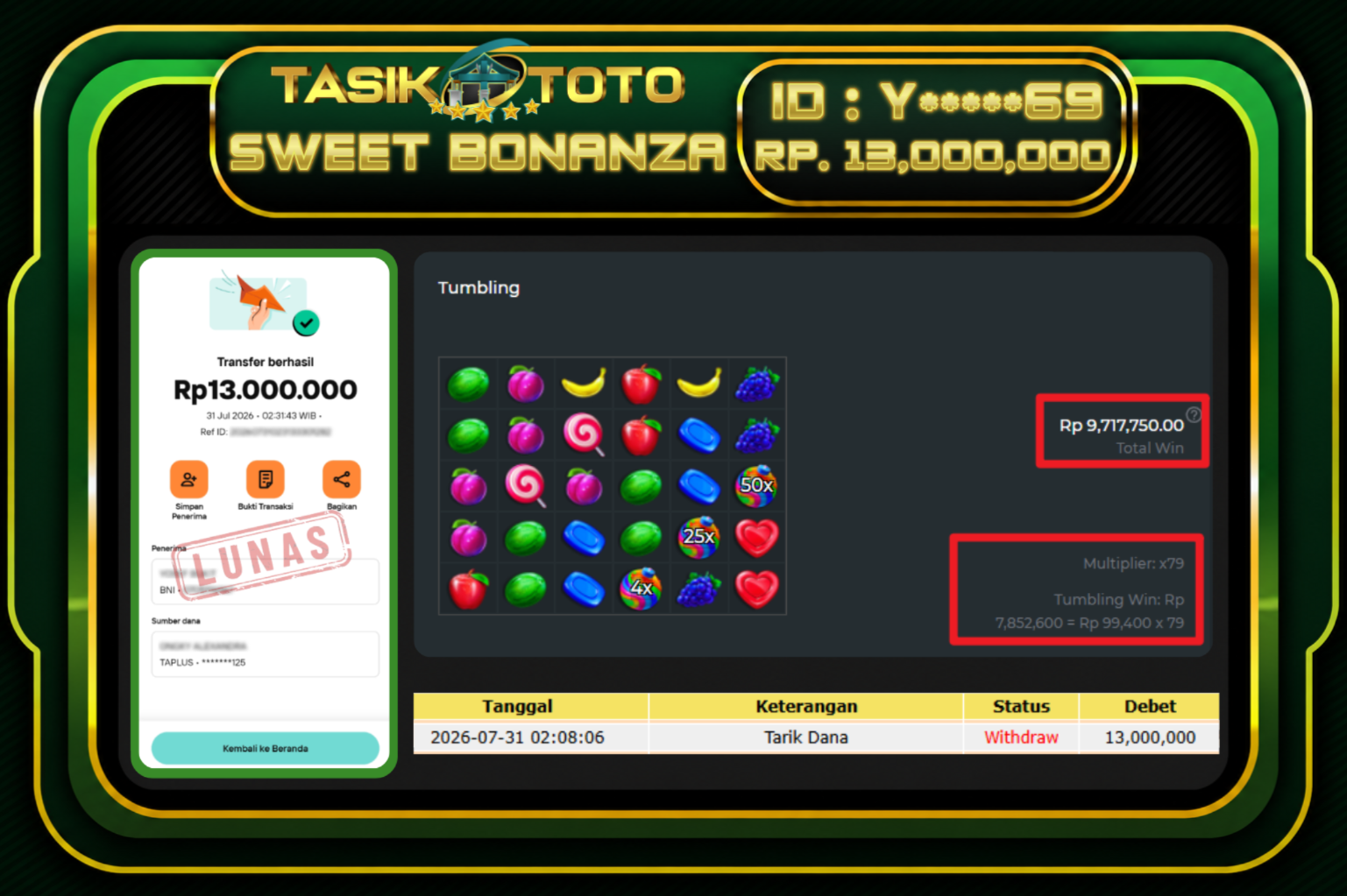 BUKTI JP TASIKTOTO – 31 JULI 2026